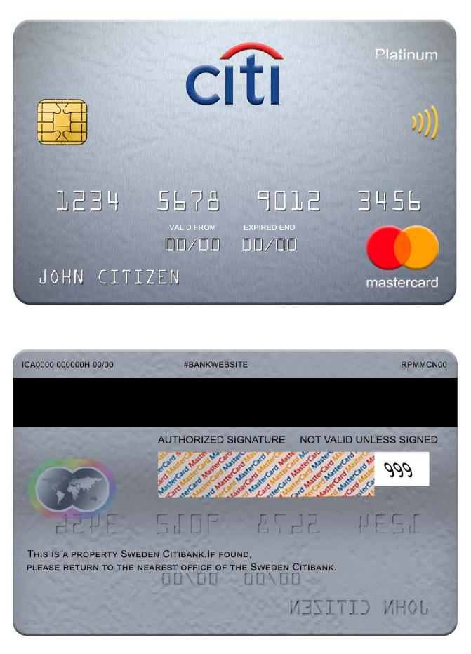 Sweden Citibank mastercard platinum